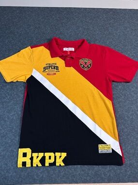 Black Pike Men's Athletic Superb 1996 Champions Colorblock Polo Shirt Size Large